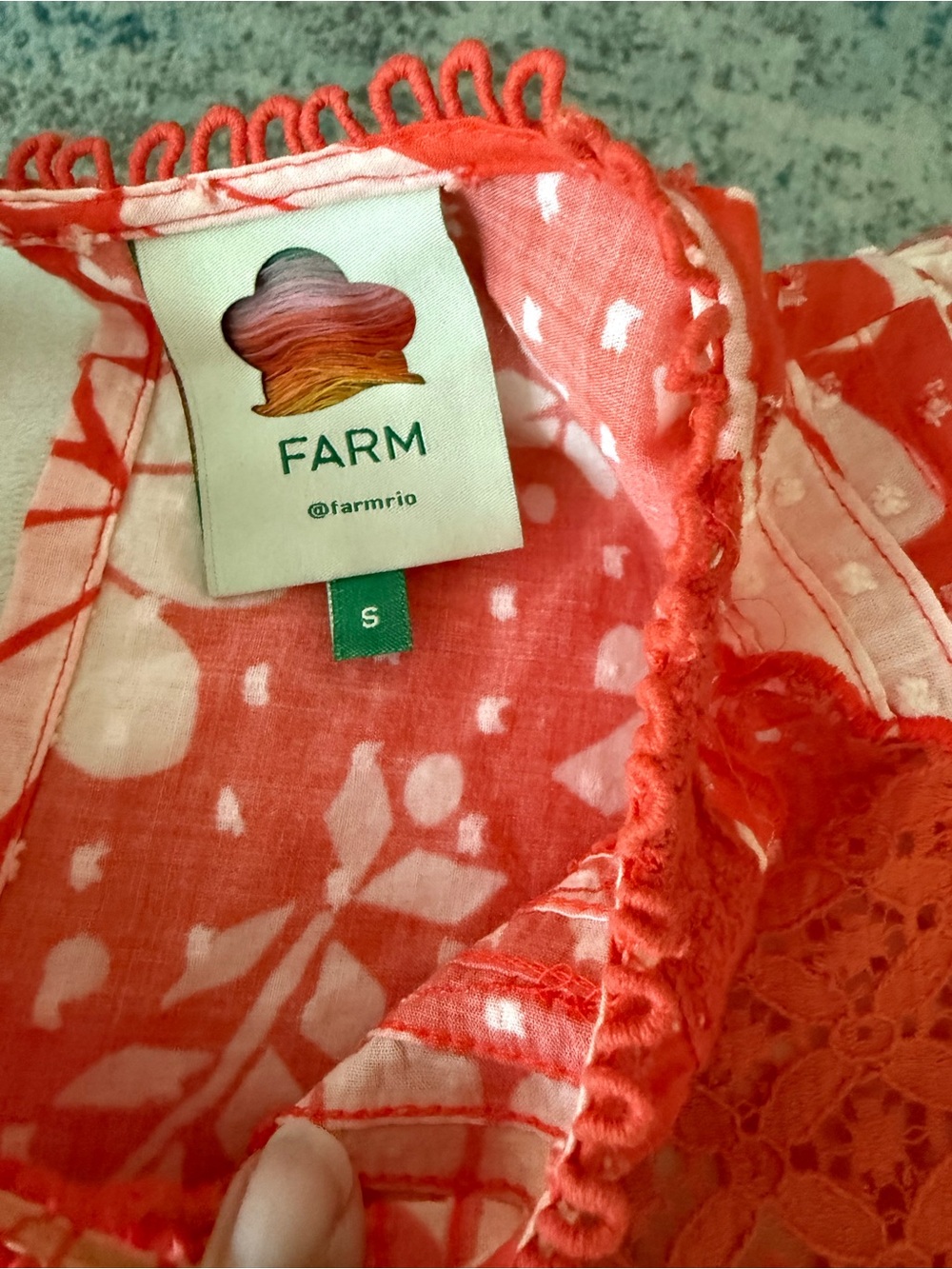 FARM Rio Coral Red and White Floral Two-Piece Set - Picture 3 of 15